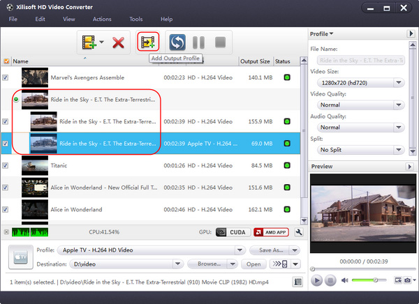 customize the HD Video Conversion